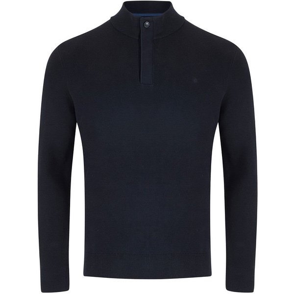 Benetti Mens Ross 1/4 Zip Knit Sweater - Navy - M