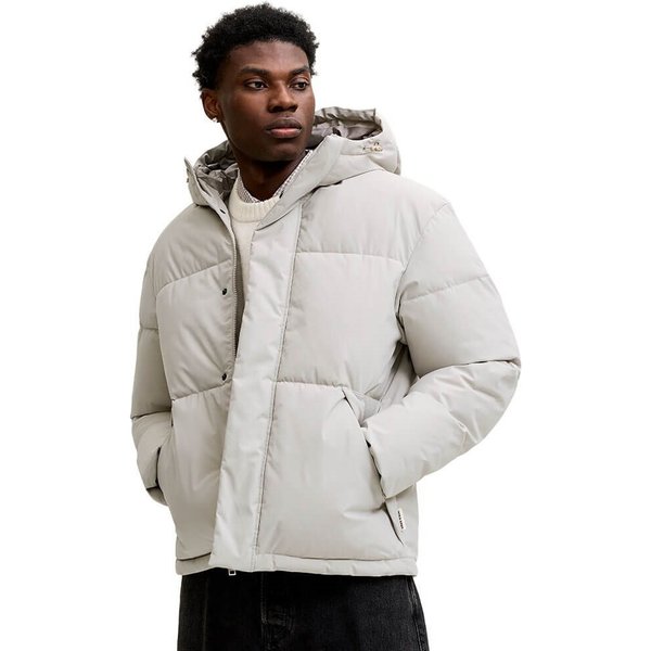 Jack And Jones Mens Soho Hooded Puffer Jacket - Dove - XL