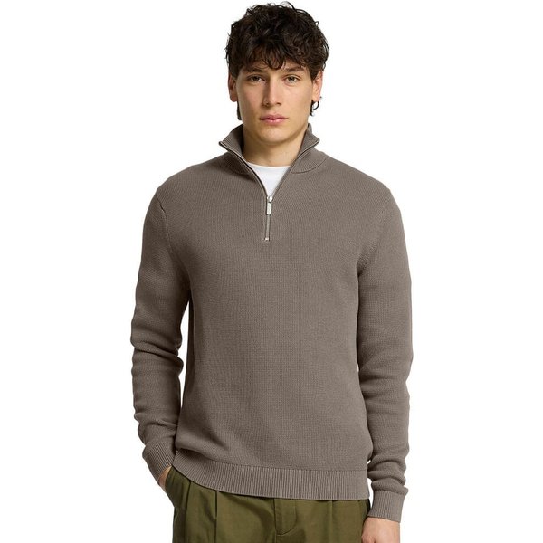 Selected Homme Mens Dane Knit Half-Zip Jumper - Morel - L
