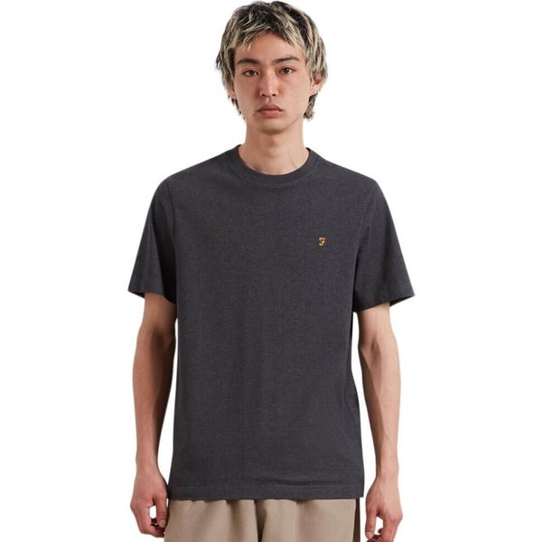 Farah Mens Danny Regular Fit T-Shirt - Washed Black Marl - M