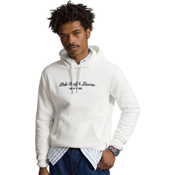 Polo Ralph Lauren Mens Logo Fleece Hoodie - White - S