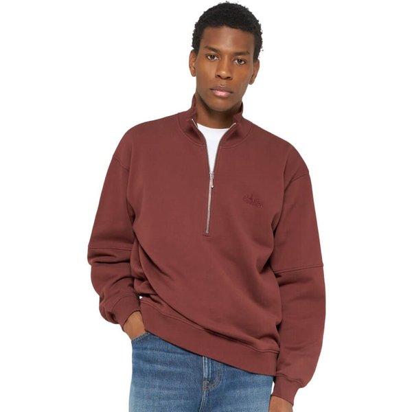 Edwin Mens Koji Half Zip Sweatshirt - Rum Raisin - S