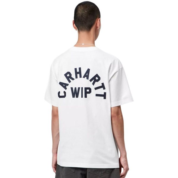 Carhartt WIP Mens Arch Script T-Shirt - White/Dark Navy - XS
