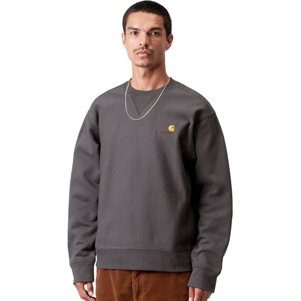 Carhartt WIP Mens American Script Sweatshirt - Graphite - M