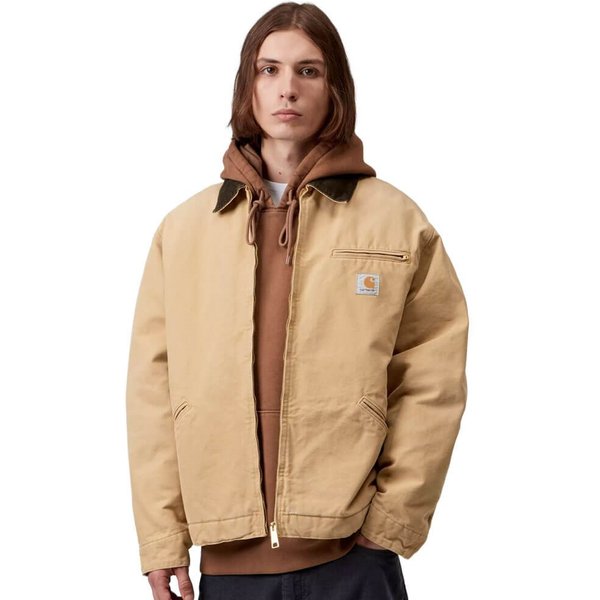 Carhartt WIP Mens OG Detroit Jacket - WIP Dusty H/Tobacco (Stone Canvas) - XL