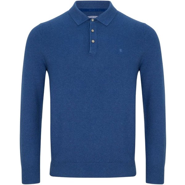 Benetti Mens Trevor Knit Polo Shirt - Blue - M