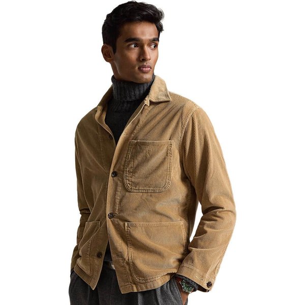 Polo Ralph Lauren Mens Corduroy Utility Overshirt - Classic Camel - M