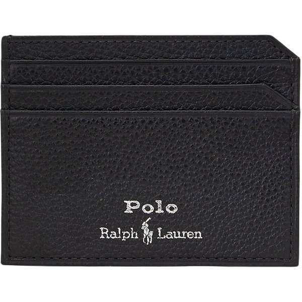 Polo Ralph Lauren Pebbled Leather Card Case - Black - One