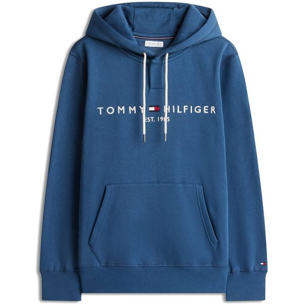 Tommy Hilfiger Mens Tommy Logo Hoodie - Aegean Sea - L