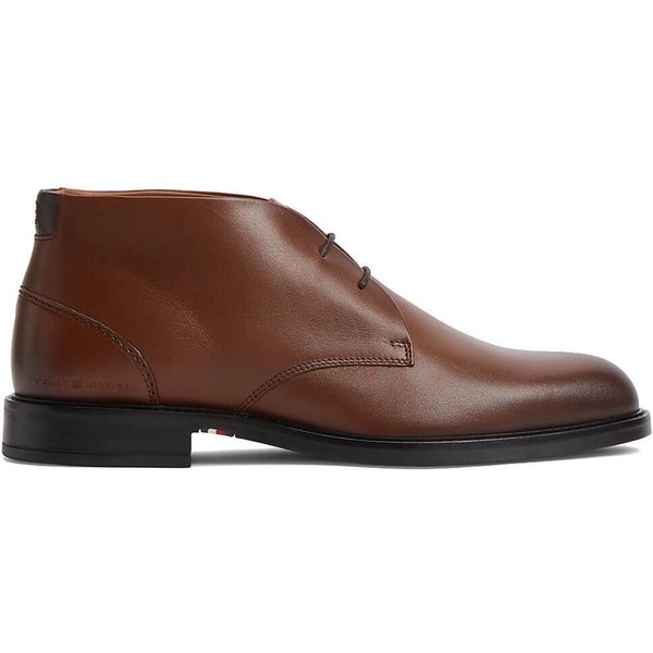 Tommy Hilfiger Mens Leather Lace-Up Ankle Boots - Winter Cognac - 7