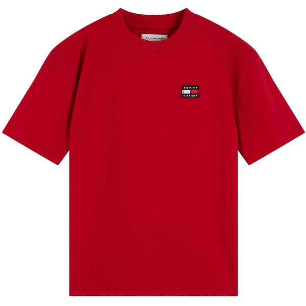 Tommy Hilfiger Boys Flag Logo Jersey T-Shirt - Primary Red - 14