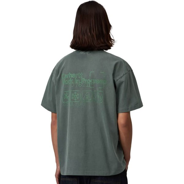 Carhartt WIP Mens Boxed T-Shirt - Dark Scarab (Garment Dyed) - XS
