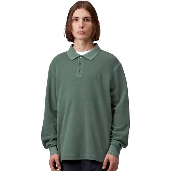 Carhartt WIP Mens Waffle Rugby Shirt - Dark Scarab (Garment Dyed) - XL