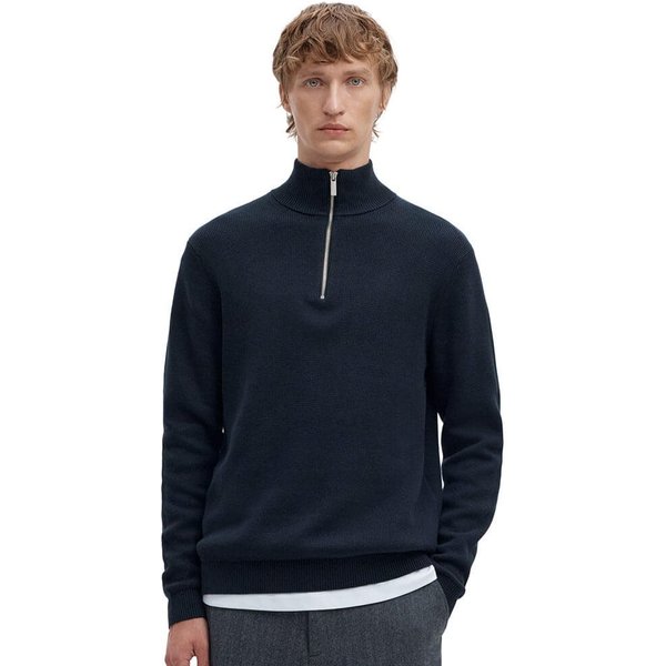 Selected Homme Mens Dane Knit Half-Zip Jumper - Sky Captain - 2XL