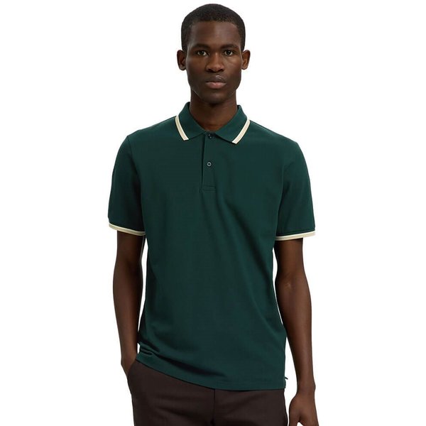 Selected Homme Mens Slim-Atlas Sport Polo Shirt - Pine Grove - 2XL