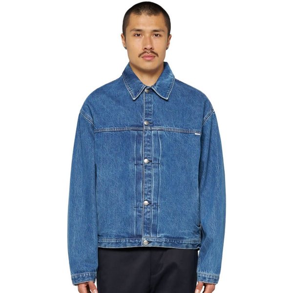 Edwin Mens Freeland Jacket - Blue (Mid Stone Wash) - S