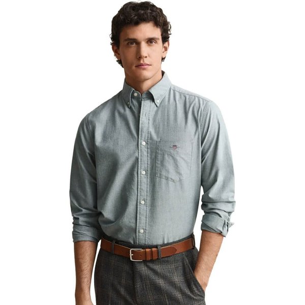 GANT Mens Classic Regular Oxford Shirt - Dark Emerald - L