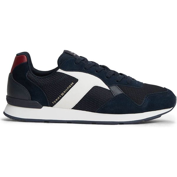 Tommy Hilfiger Mens Logo Mixed Texture Trainers - RWB - 12