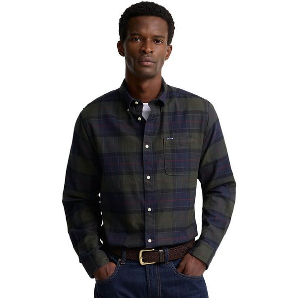 Barbour Mens Kyeloch Tailored Long-Sleeved Shirt - Shadow Classic Tartan - M