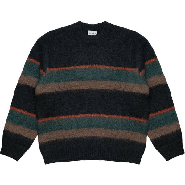 Carhartt WIP Mens Merton Sweater - Sundling Stripes/Dark Scarab - M