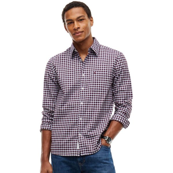 Tommy Jeans Mens Regular Fit Check Oxford Shirt - Sky Blue Check - 2XL