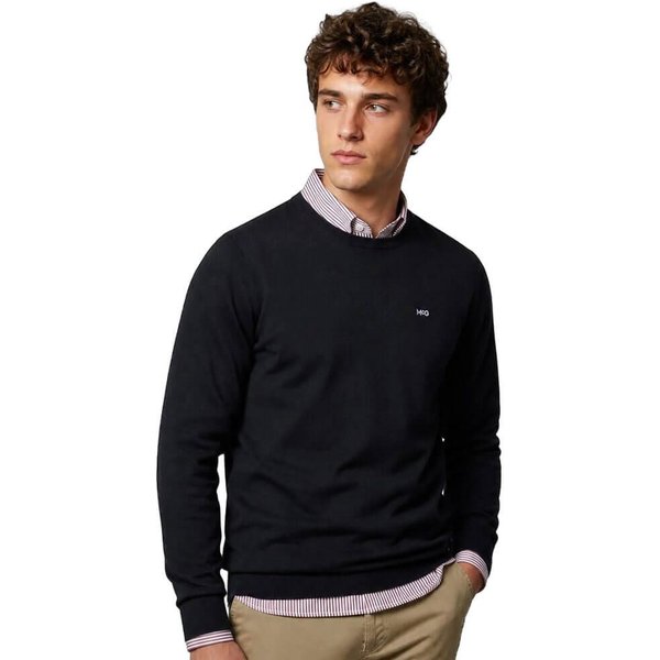 McGregor Mens Crew Neck Sweater Cotton-Cashmere - Navy - L