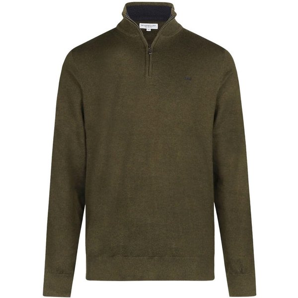 McGregor Mens Cotton-Cashmere Zip Mock Sweater - Dark Olive - M