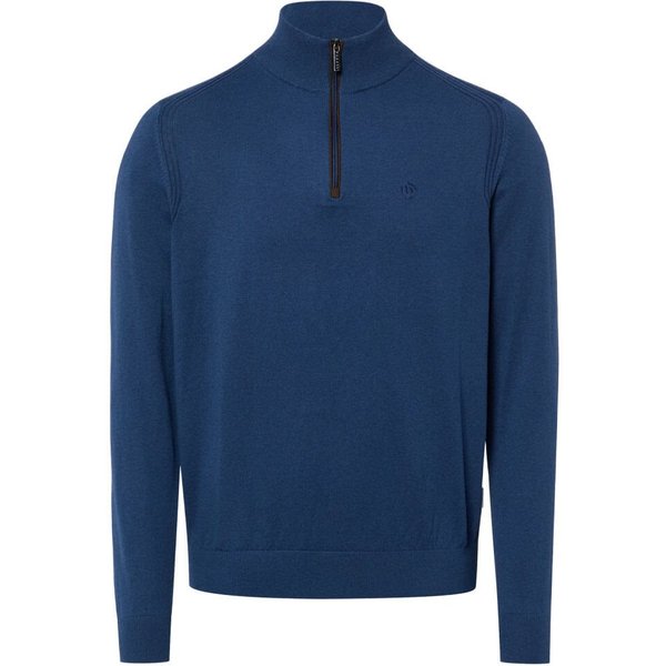 Bugatti Mens Knit Quarter-Zip Sweater - Navy Blue - L
