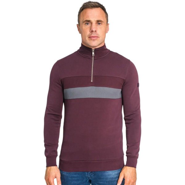 Tommy Bowe XV Kings Clothing Mens Anthem 1/4 Zip Sweatshirt - Plummed - 2XL