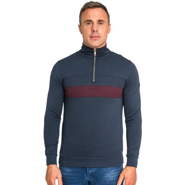 Tommy Bowe XV Kings Clothing Mens Anthem 1/4 Zip Sweatshirt - Deep Ocean - S