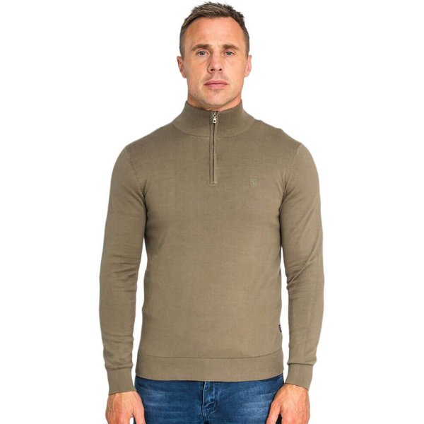 Tommy Bowe XV Kings Clothing Mens Perpignan 1/4 Sweater - Fern - 2XL