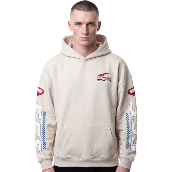 ThreefiveThree Mens San Patricios Racing Series Heavyweight Hoodie - Stone - M