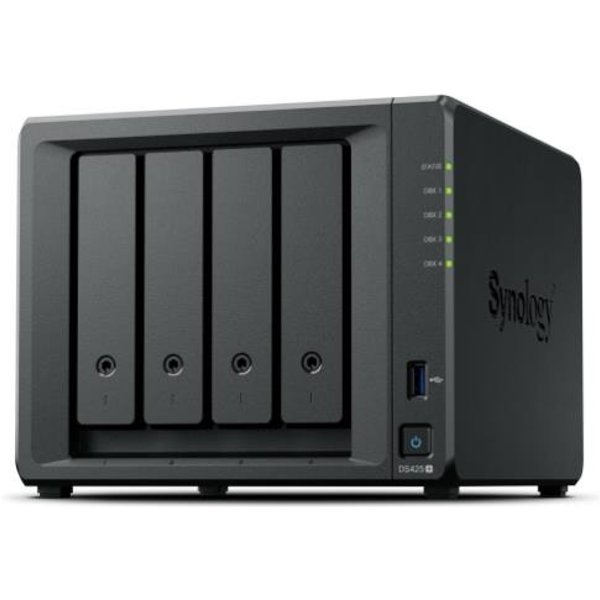 NAS Tower Synology DS425+ 4XHDD Nohdd 3.5/2.5 + 2X SSD M.2 Nvme 1X1Gbe 1X2.5Gbe 2GB RAM CPU 4C 2.0 Ghz Intel Celeron J4125-image