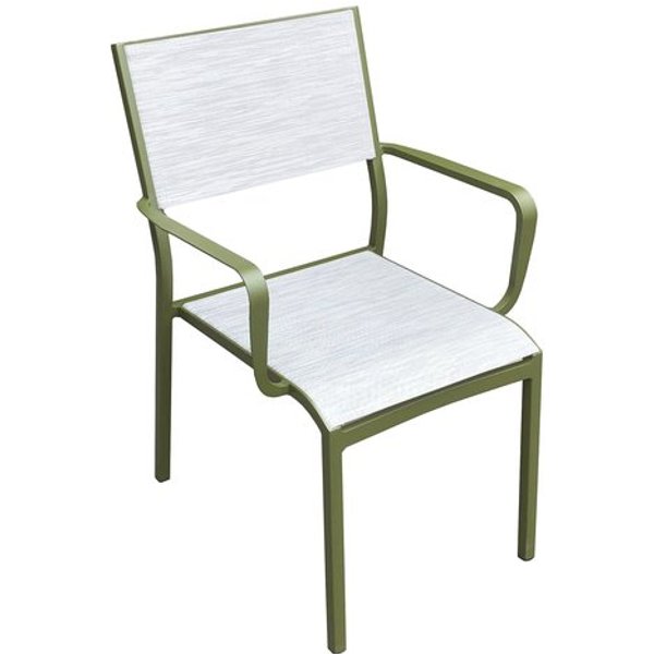 Sedia Da Esterno Amicasa LY AC 062 Carol Verde Oliva E Grigio Chiaro-image