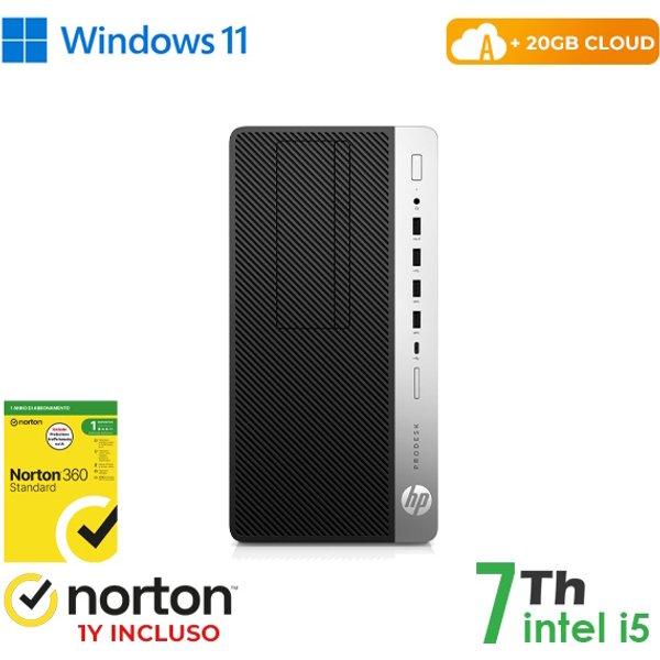 Rinovo PC HP Refurbished 600-800 G3 Tower I5-7X00 DDR4 16GB SSD 128GB+500GB HDD W11P CLOUD20GB Grad-image