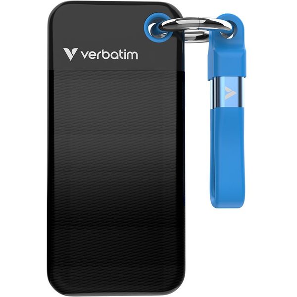Verbatim Pocket SSD 2 TB USB Tipo-C 3.2 Gen 2 (3.1 Gen 2) Nero, Blu-image