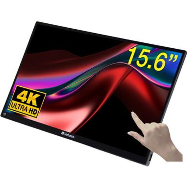 Verbatim 32238 Monitor PC 39,6 Cm (15.6") 3840 X 2160 Pixel 4K Ultra HD LCD Touch Screen Nero-image