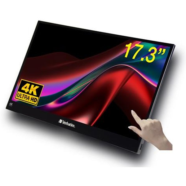 Verbatim 32239 Monitor PC 43,9 Cm (17.3") 3840 X 2160 Pixel 4K Ultra HD LCD Touch Screen Nero-image
