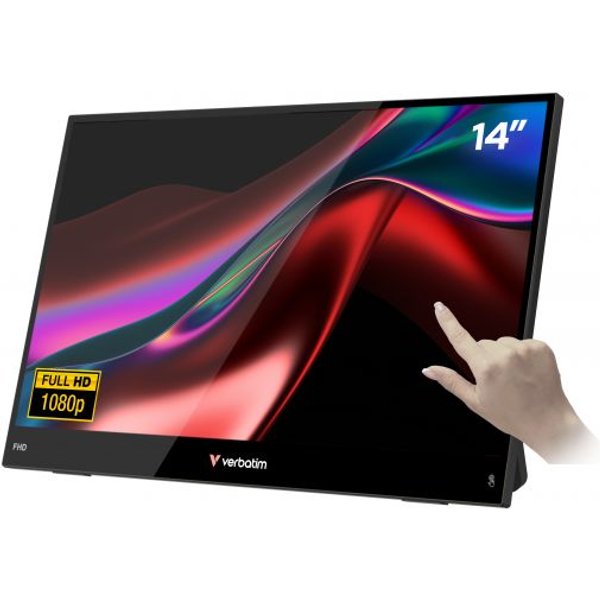 Verbatim Portable 14" FHD Touch Monitor Light Monitor Portatile Nero 35,6 Cm (14") LCD 1920 X 1080 Pixel-image