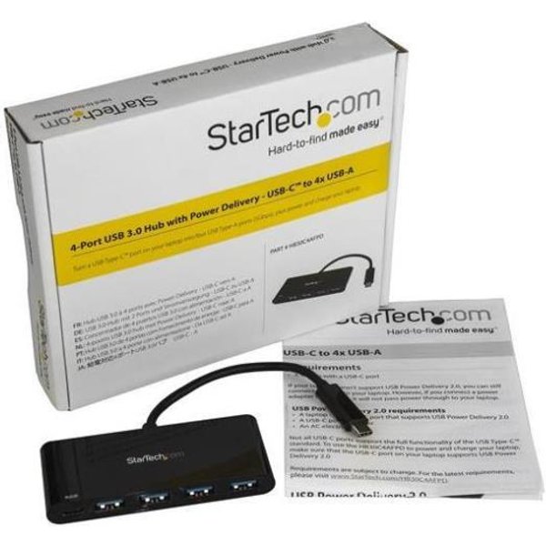 Startech.Com Hub USB C A 4 Porte Con 4X USB Type-A (Usb 3.0 Superspeed) - Porta Di Ricarica Passthrough Power Delivery 60W - Adattatore Per Laptop USB 3.2 Gen 1 (5Gbps) - Macbook, Dell-image