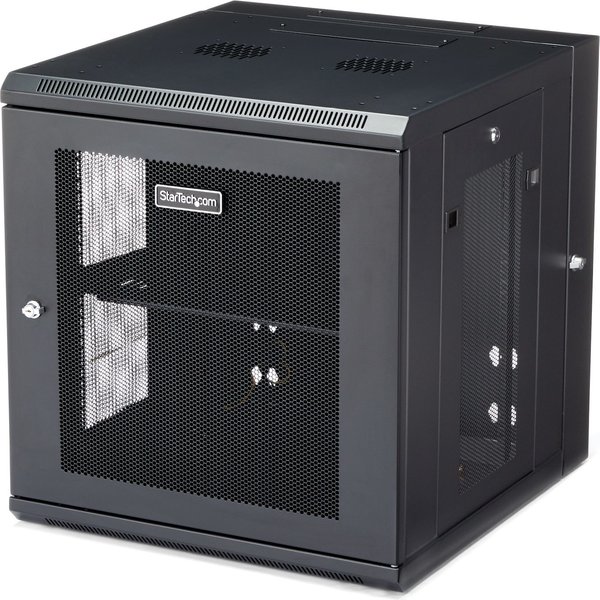 Startech.Com Armadio Rack 19" 12U A Muro - Server Rack 19 Pollici A 4 Montanti Con Cerniere - Rack Dati Ventilato Con Ripiano 1U E Pannelli Laterali Rimovibili Per Apparecchiature Dati/Av/Elettroniche/Informatiche-image