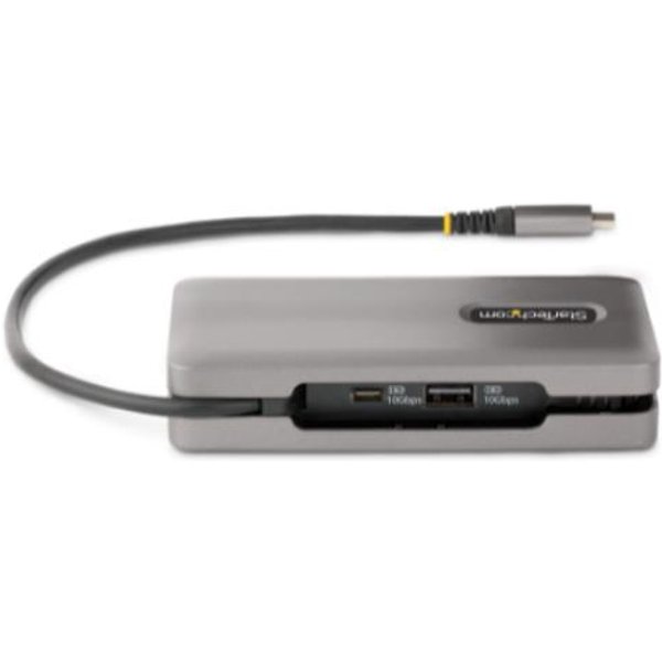 Startech.Com Adattatore Multiporta USB-C - Docking Station USB Type C Con Hdmi/Dp 4K60Hz - Hub USB A 3 Porte (1X Ricarica) - PD 100W - Gbe - Convertitoremini Dock USB-C Hdmi/Dp - Cavo Integrato Avvolgente 30Cm-image