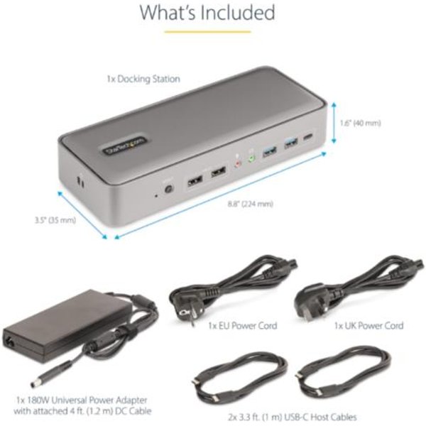 Startech.Com KVM Docking Station USB-C Per Due Laptop, Docking Station Displayport A Doppio Monitor 4K 60 Hz, Hub USB A 5 Porte, Gbe, Dock KVM Con Alimentazione A 90W/45W Per Due Laptop, Windows/Mac-image