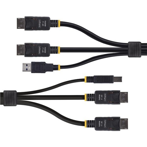 Startech.Com Cavo KVM Con Doppia Porta Displayport E USB 5 Gbps Da 1,8M, 4K 60 Hz, DP 1.2/USB 3.0 Universalmente Compatibile Per Switch KVM A Doppio Monitor-image