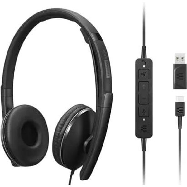 Lenovo 4XD1M45627 Cuffia E Auricolare Cablato A Padiglione USB Tipo-C Nero-image