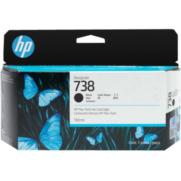 HP Cartuccia Di Inchiostro Designjet 738 Da 130 Ml Nero-image