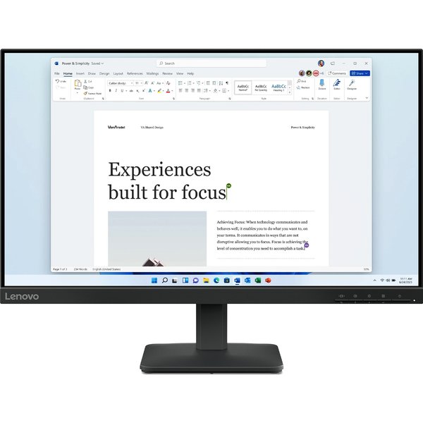 Lenovo L24-4E Monitor PC 60,5 Cm (23.8") 1920 X 1080 Pixel Full HD LCD Nero-image