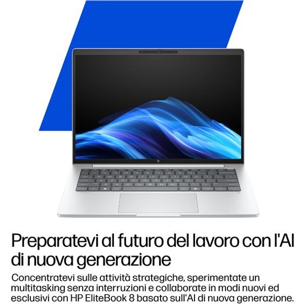 HP Elitebook 8 G1I Notebook Next Gen AI Wolf Pro Security Edition Copilot+ PC Intel Core Ultra 7 256V Computer Portatile 35,6 Cm (14") Wuxga 16 GB Lpddr5X-Sdram 512 GB SSD Wi-Fi 7 (802.11Be) Windows 11 Pro Argento-image