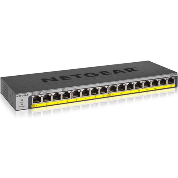 Netgear GS116PP Non Gestito Gigabit Ethernet (10/100/1000) Supporto Power Over Ethernet (Poe) Nero-image