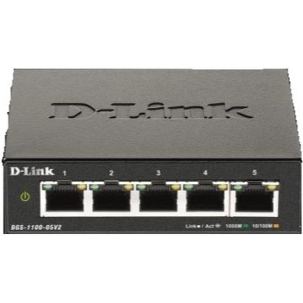 D-Link DGS-1100-05V2/E Switch Di Rete Gestito L2 Gigabit Ethernet (10/100/1000) Nero-image